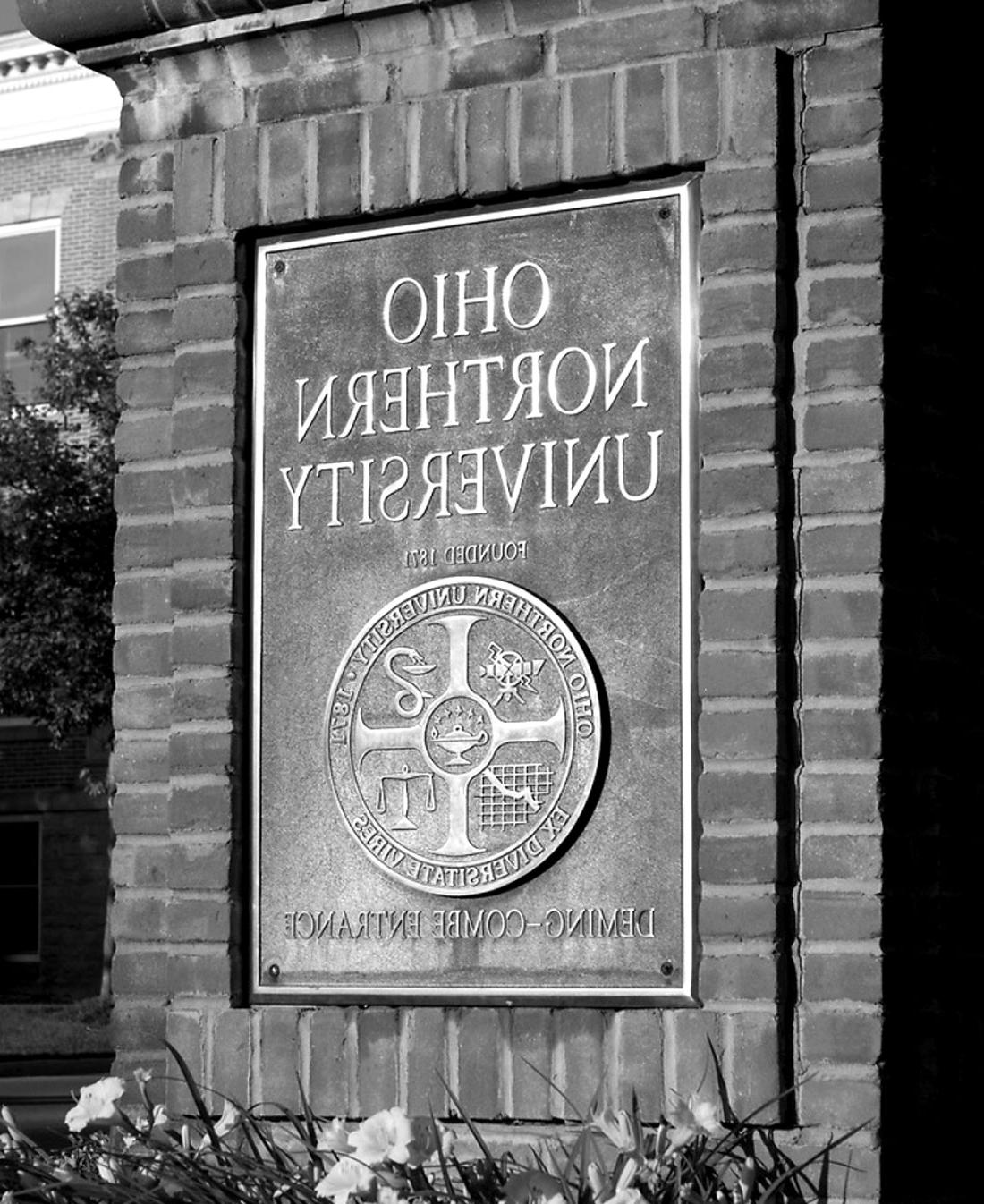 Ohio Northern University sign.